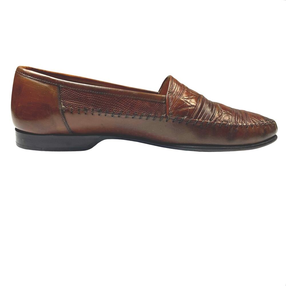 EUC - Mezlan Sebastian Brown Lizard Skin Leather Loafers